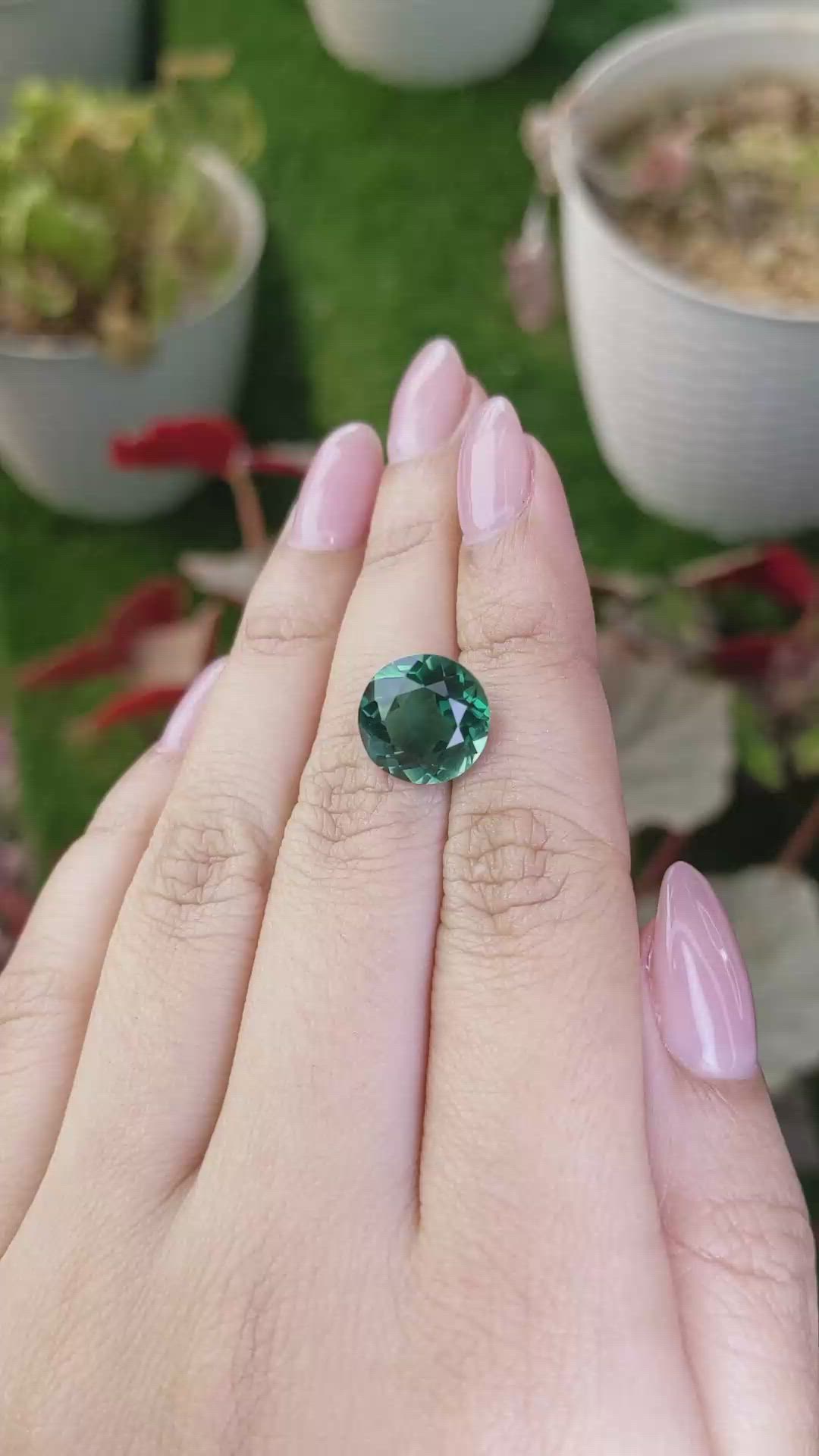 5.85 Ct. Bluish Green Prasiolite from Brazil Size Video