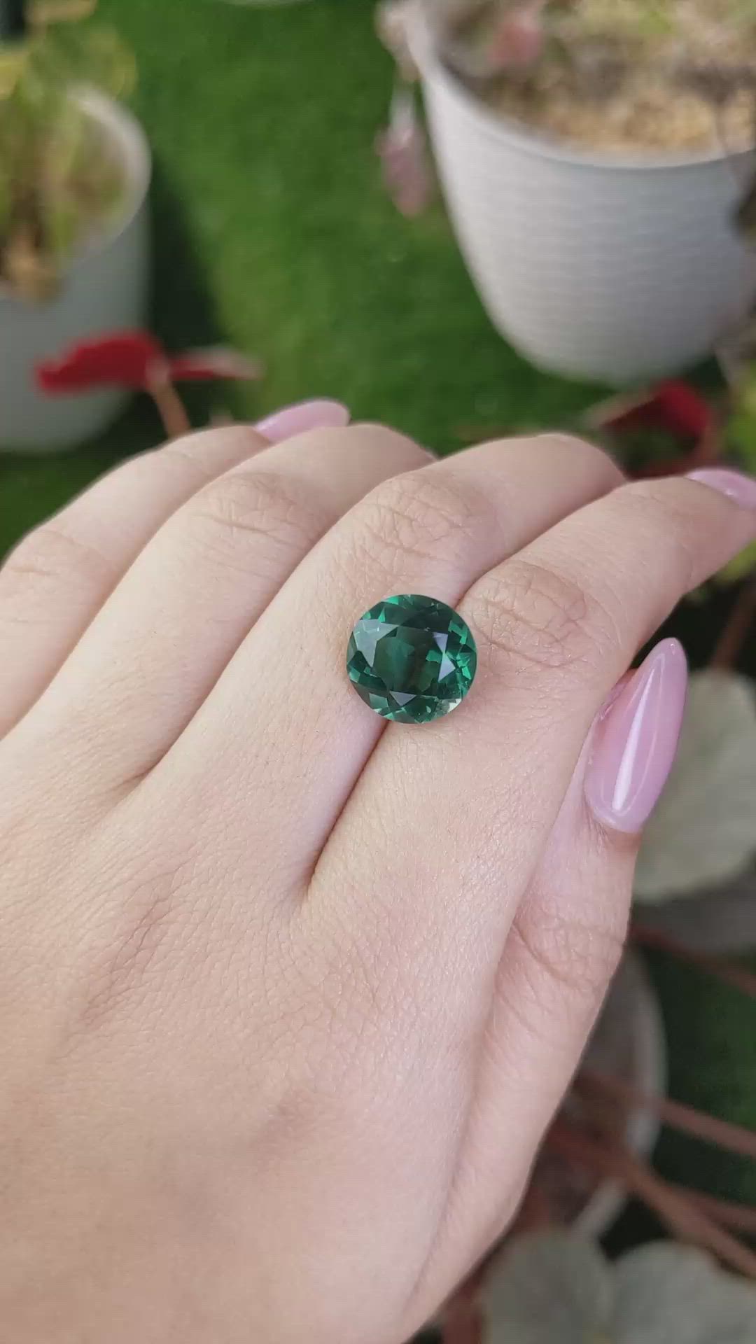 5.85 Ct. Bluish Green Prasiolite from Brazil Size Video