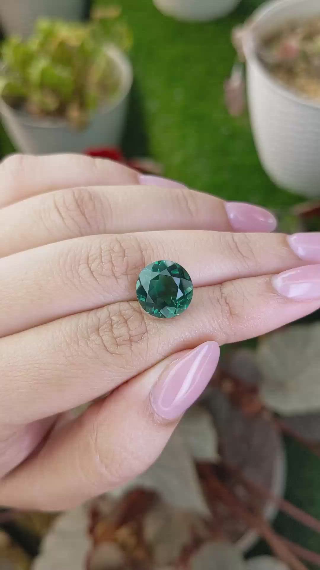 5.85 Ct. Bluish Green Prasiolite from Brazil Size Video