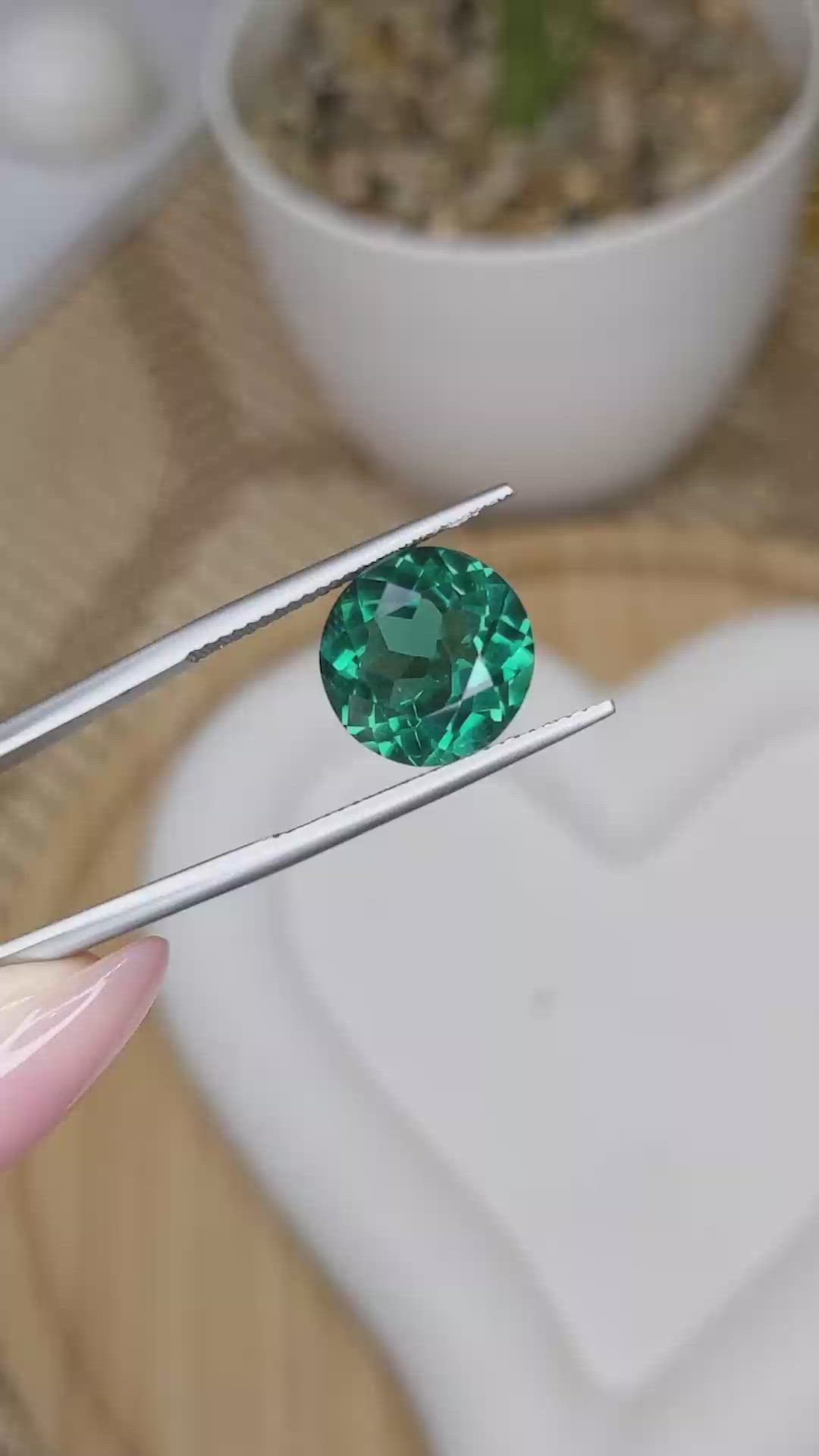 5.85 Ct. Bluish Green Prasiolite from Brazil Size Video