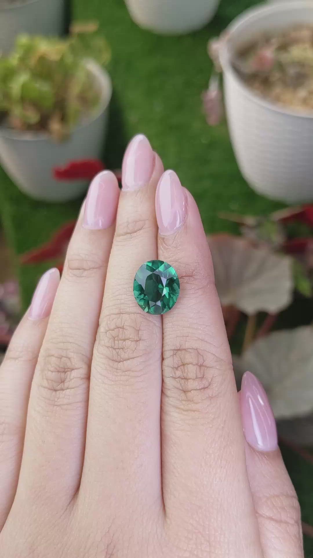 4.83 Ct. Bluish Green Prasiolite from Brazil Size Video
