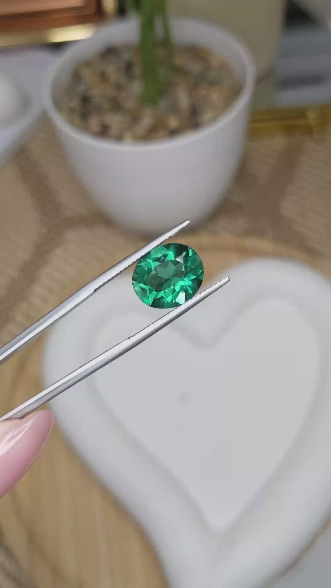 4.83 Ct. Bluish Green Prasiolite from Brazil Size Video