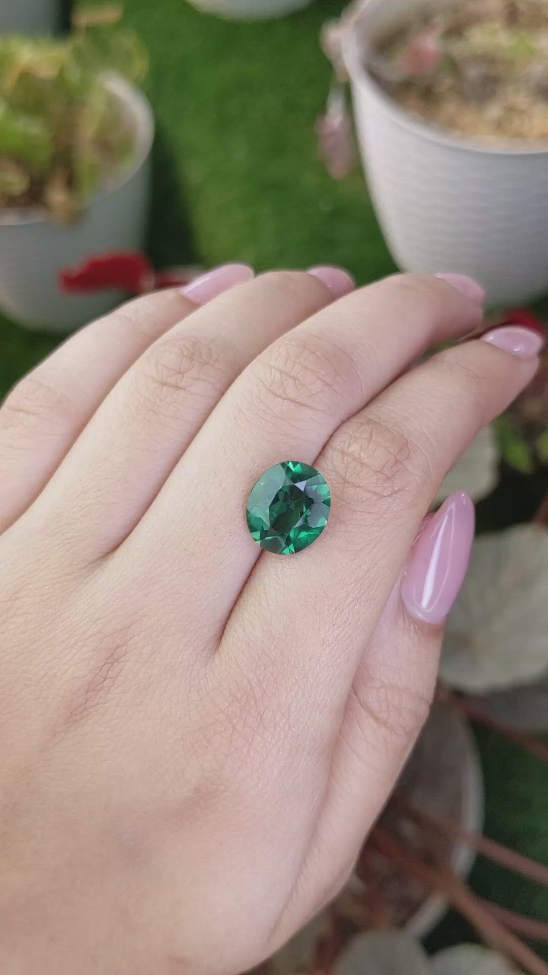 4.83 Ct. Bluish Green Prasiolite from Brazil Size Video