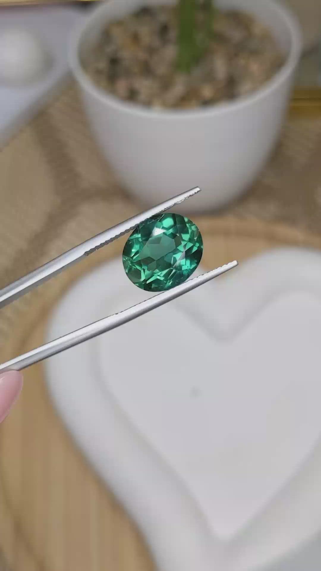 5.75 Ct. Bluish Green Prasiolite from Brazil Size Video