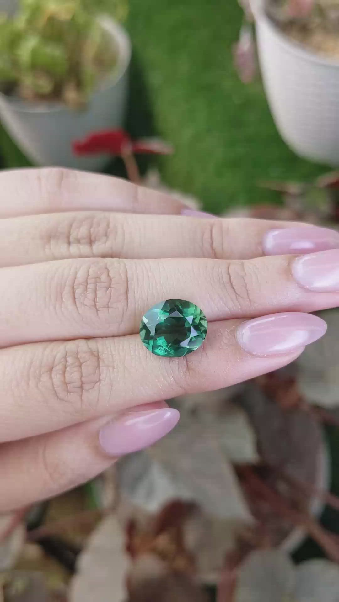 5.75 Ct. Bluish Green Prasiolite from Brazil Size Video