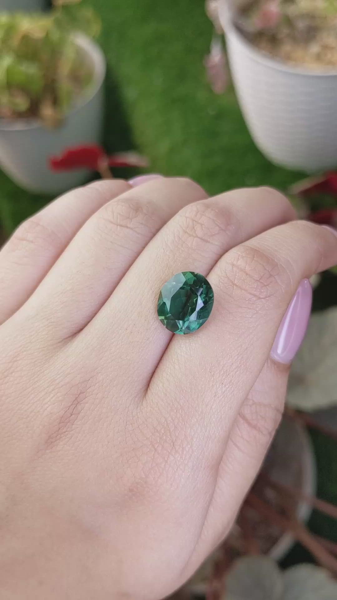 5.75 Ct. Bluish Green Prasiolite from Brazil Size Video