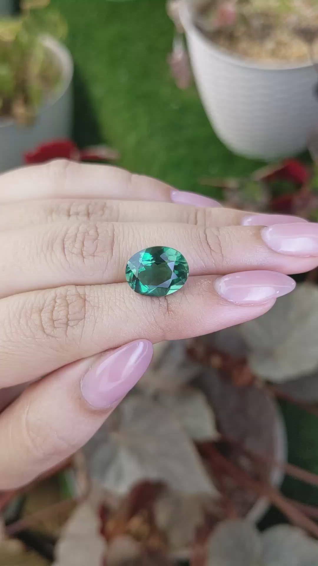 5.77 Ct. Bluish Green Prasiolite from Brazil Size Video
