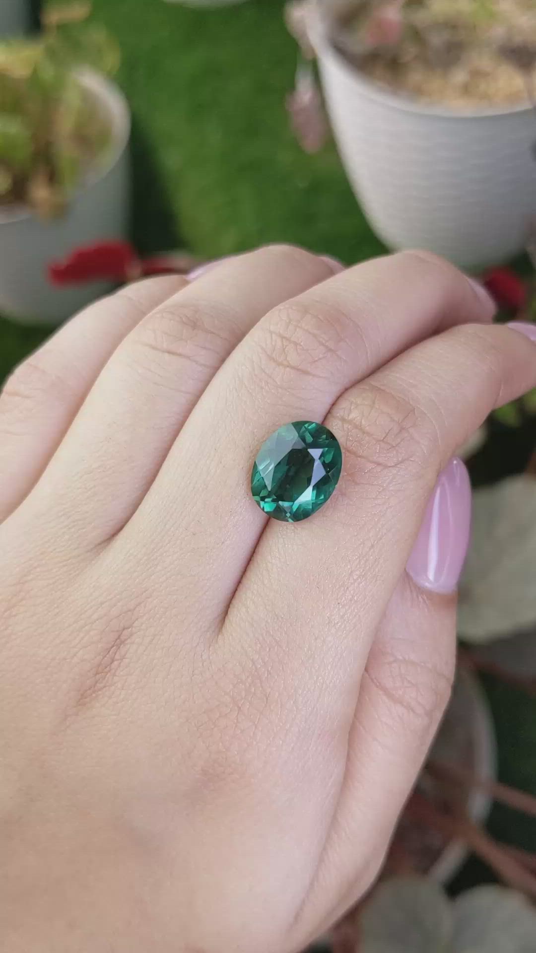 5.77 Ct. Bluish Green Prasiolite from Brazil Size Video