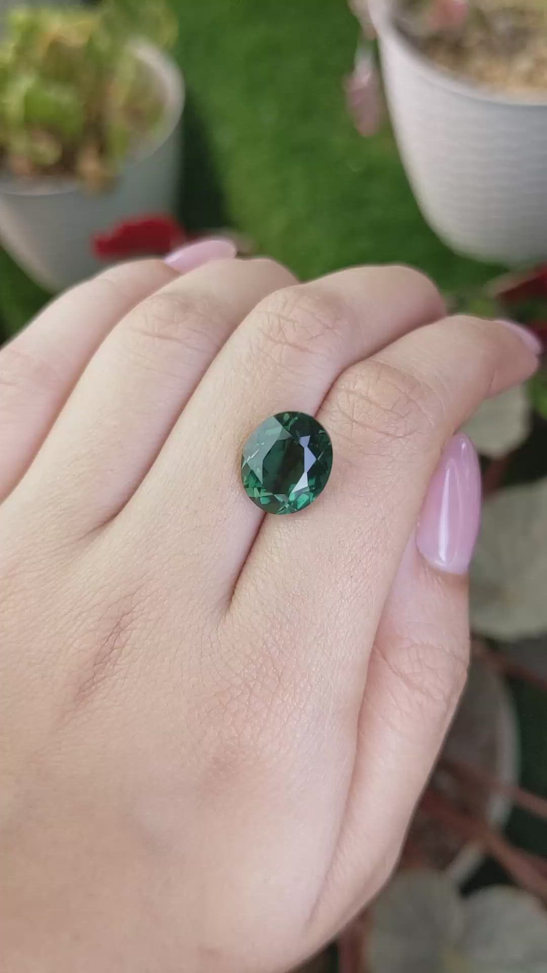 6.39 Ct. Bluish Green Prasiolite from Brazil Size Video
