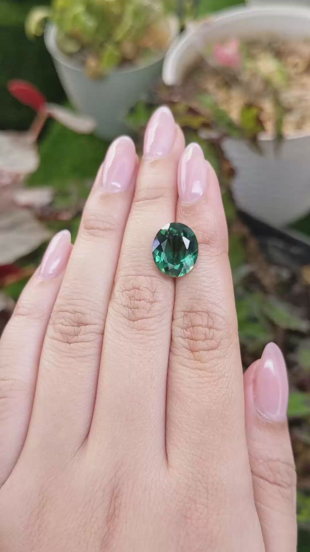 6.39 Ct. Bluish Green Prasiolite from Brazil Size Video