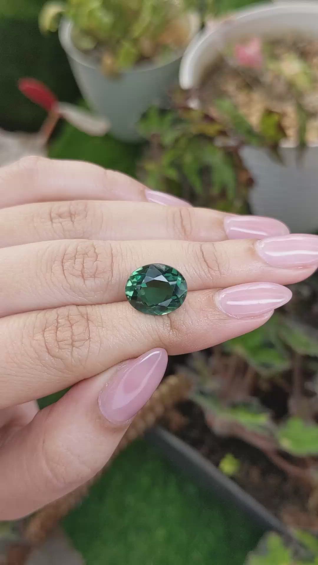 6.39 Ct. Bluish Green Prasiolite from Brazil Size Video