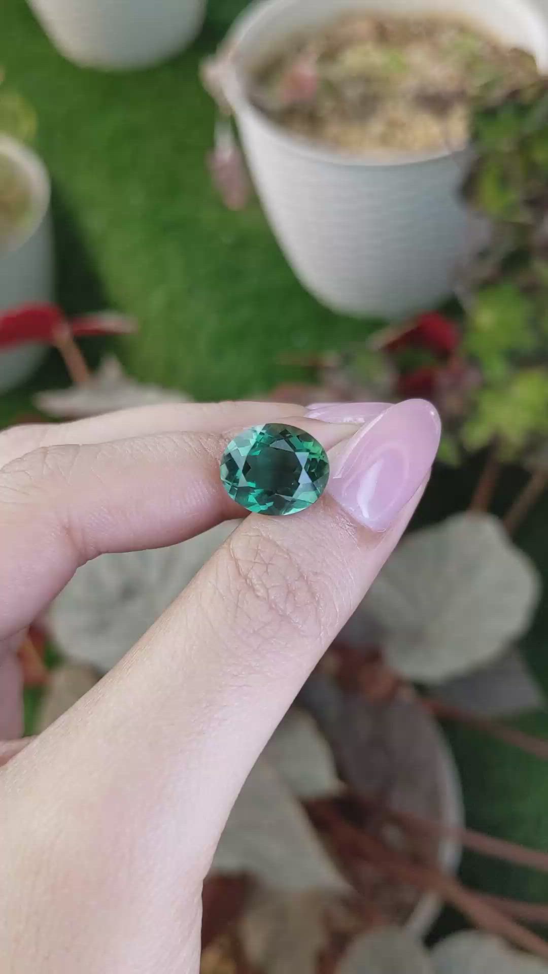 6.39 Ct. Bluish Green Prasiolite from Brazil Size Video