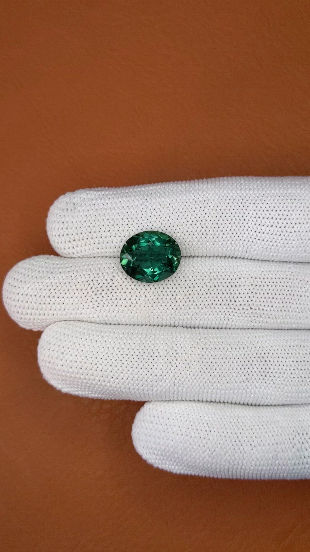 6.39 Ct. Bluish Green Prasiolite from Brazil Size Video