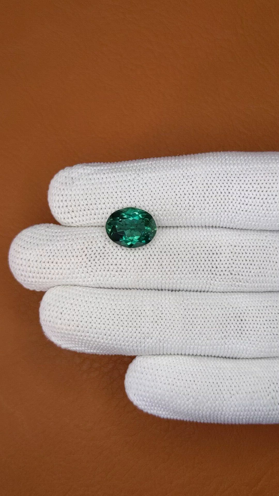 4.48 Ct. Bluish Green Prasiolite from Brazil Size Video