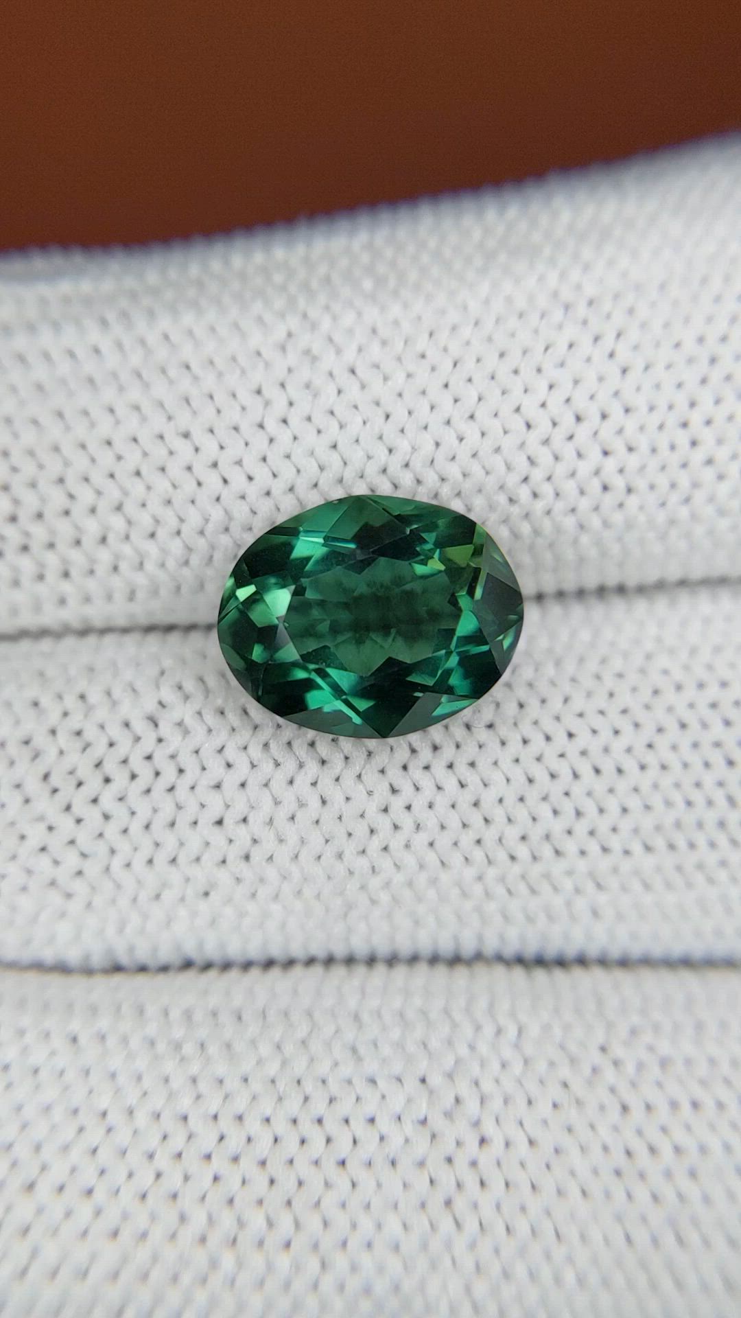 4.48 Ct. Bluish Green Prasiolite from Brazil Size Video