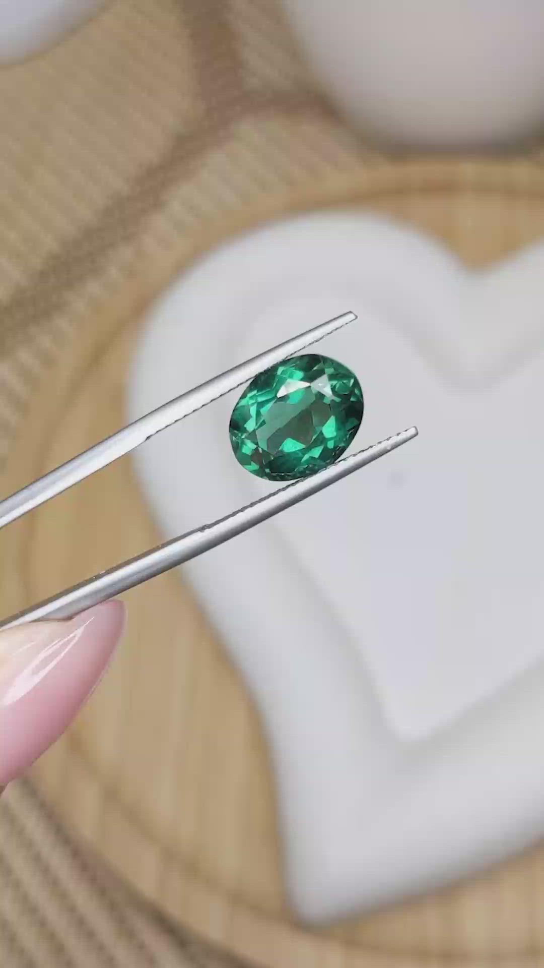 4.48 Ct. Bluish Green Prasiolite from Brazil Size Video