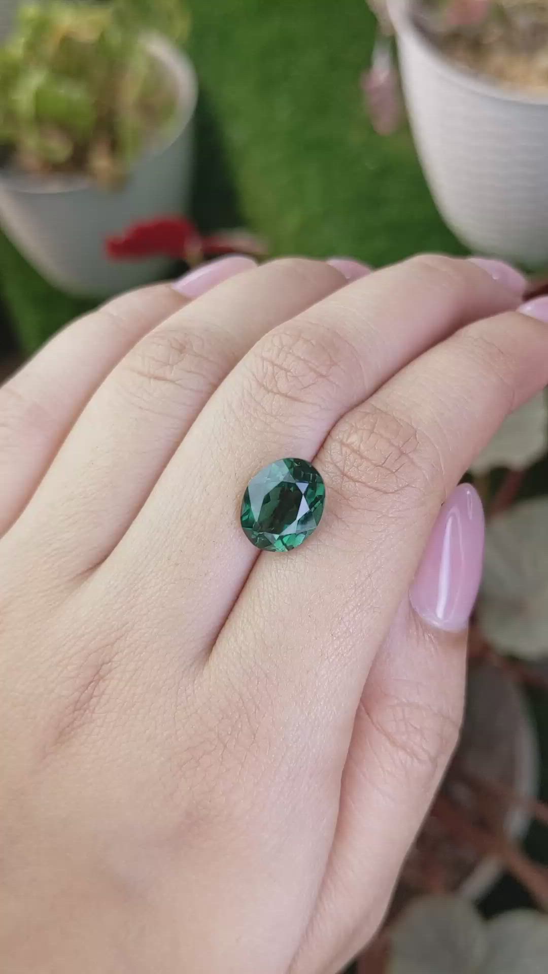 4.48 Ct. Bluish Green Prasiolite from Brazil Size Video
