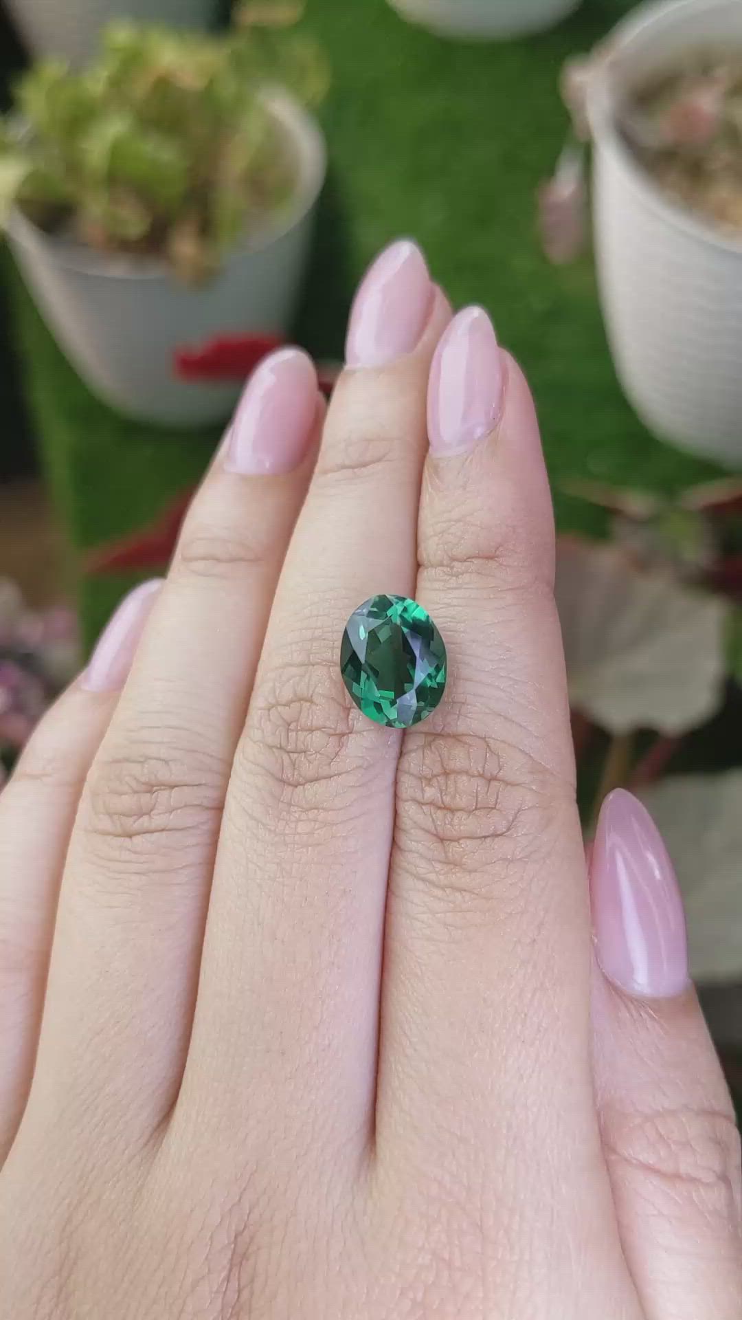 4.48 Ct. Bluish Green Prasiolite from Brazil Size Video