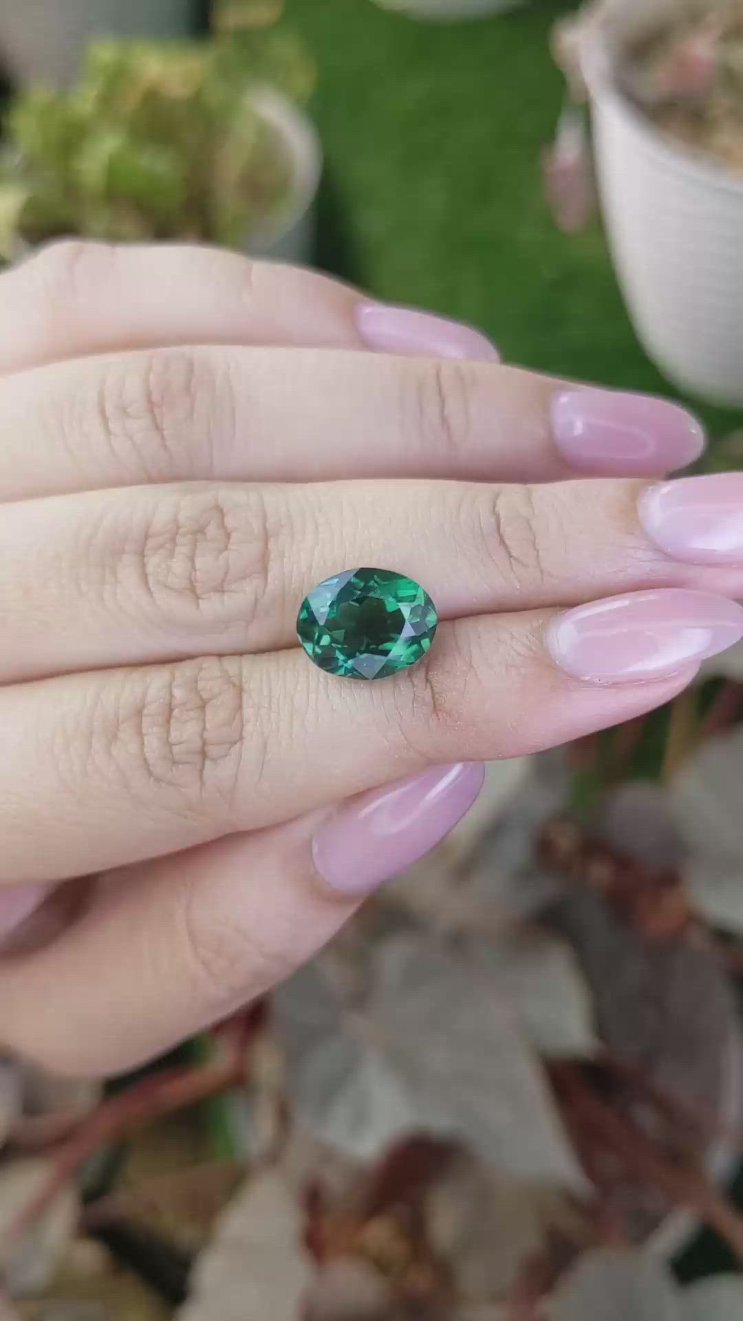 4.48 Ct. Bluish Green Prasiolite from Brazil Size Video