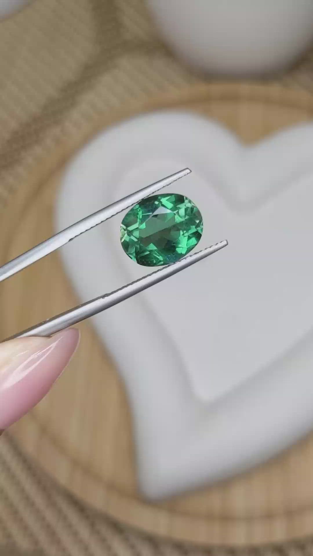 4.93 Ct. Bluish Green Prasiolite from Brazil Size Video