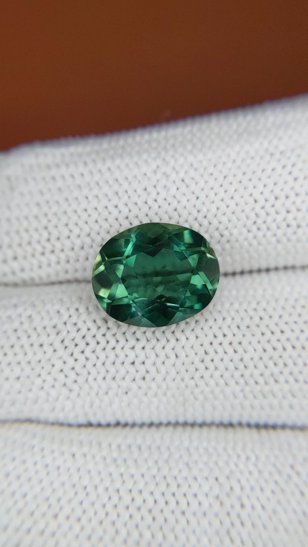 4.93 Ct. Bluish Green Prasiolite from Brazil Size Video