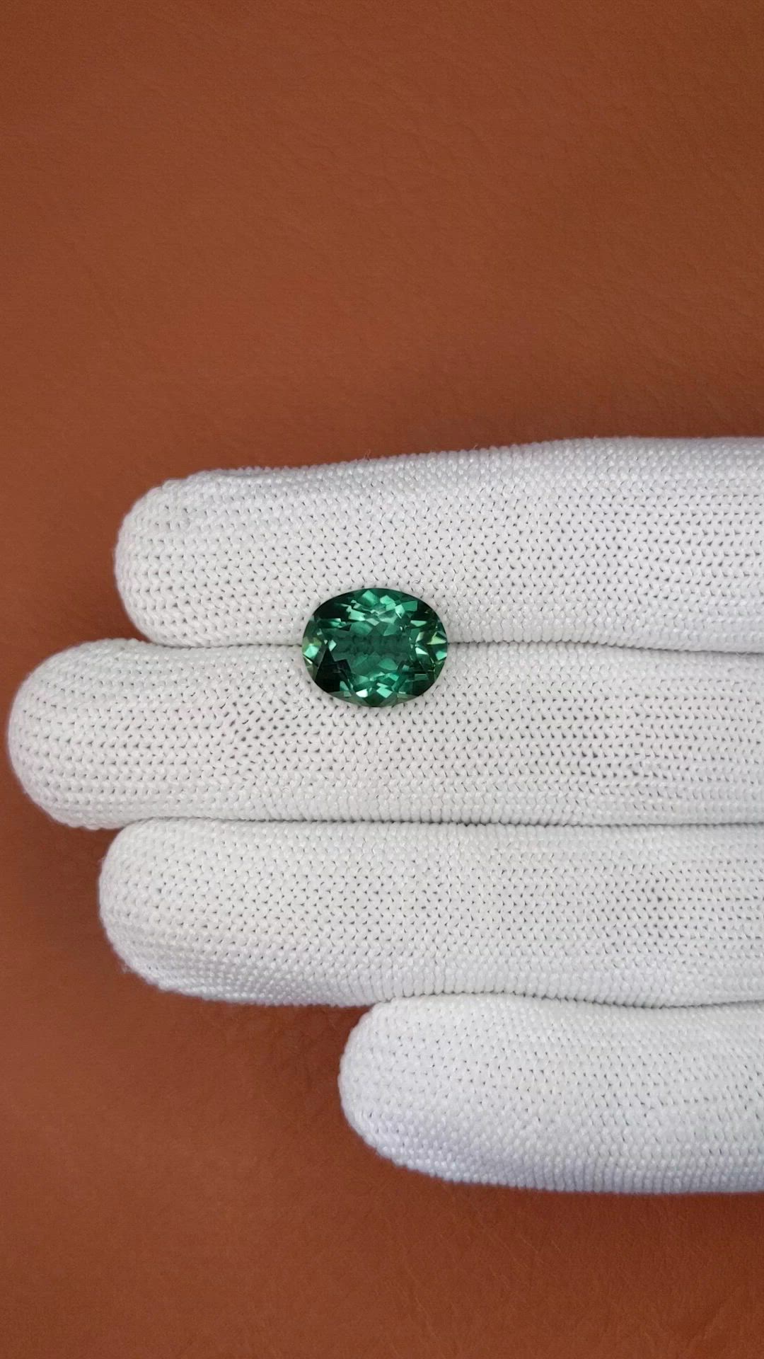 4.93 Ct. Bluish Green Prasiolite from Brazil Size Video