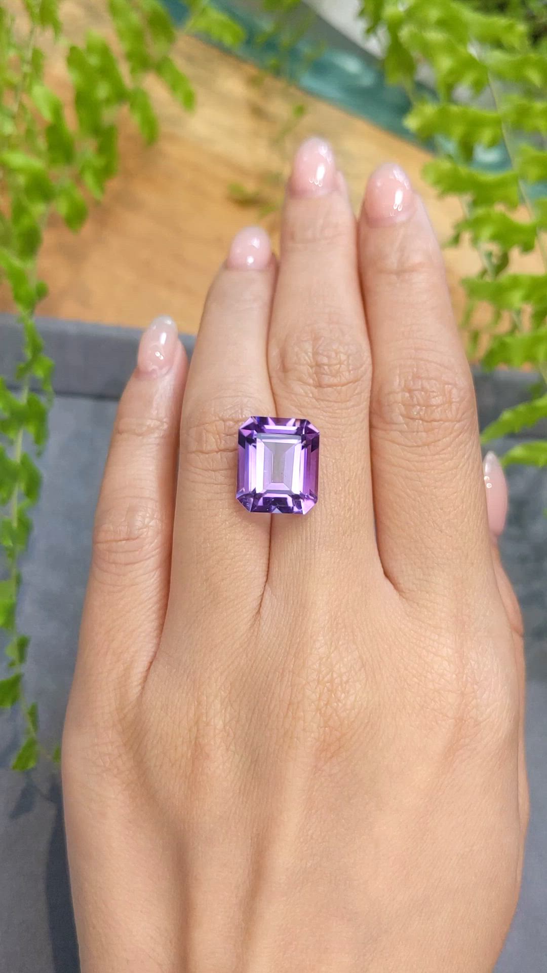 8.54 Ct. Purple Amethyst from Brazil Size Video