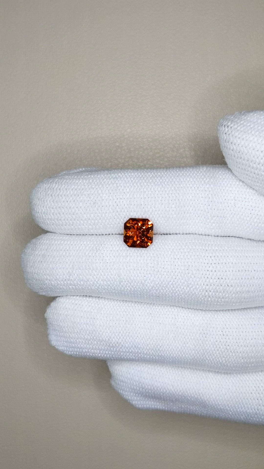 1.75 Ct. Orange Spessartite Garnet from Madagascar Size Video