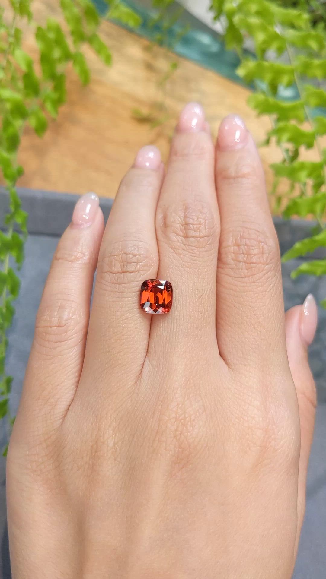 3.56 Ct. Reddish Orange Spessartite Garnet from Tanzania Size Video
