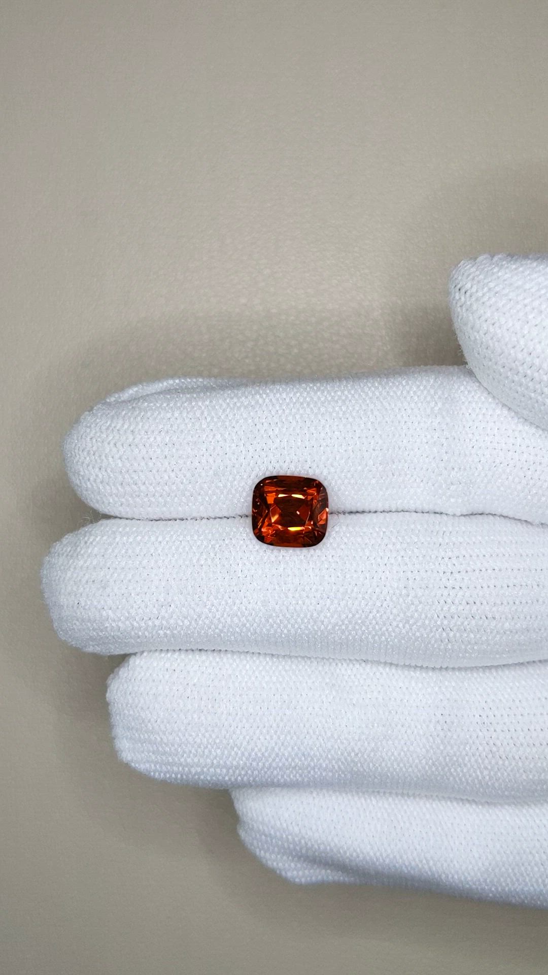 3.56 Ct. Reddish Orange Spessartite Garnet from Tanzania Size Video