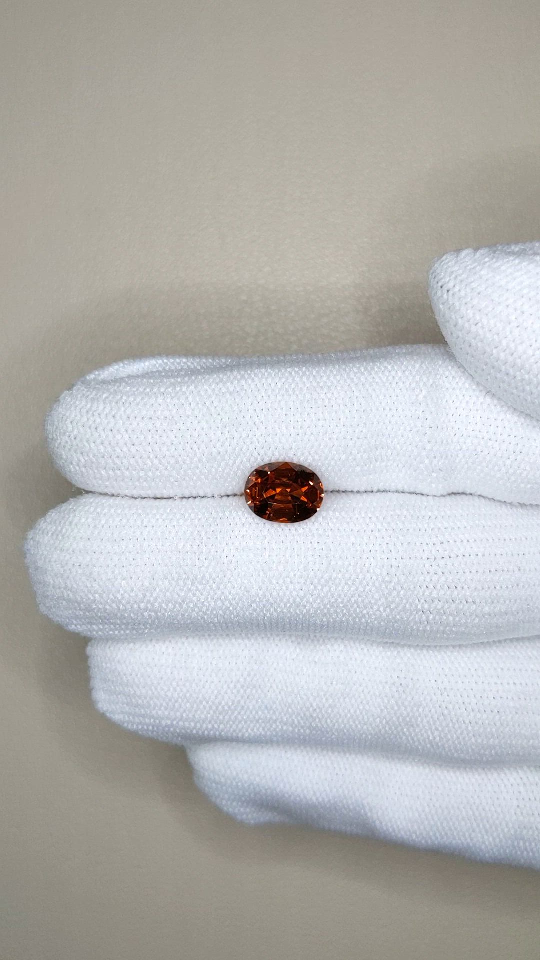 2.56 Ct. Orange Spessartite Garnet from Ceylon (Sri Lanka) Size Video