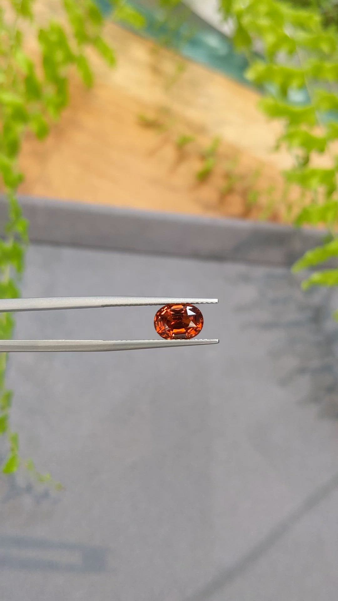 2.56 Ct. Orange Spessartite Garnet from Ceylon (Sri Lanka) Size Video