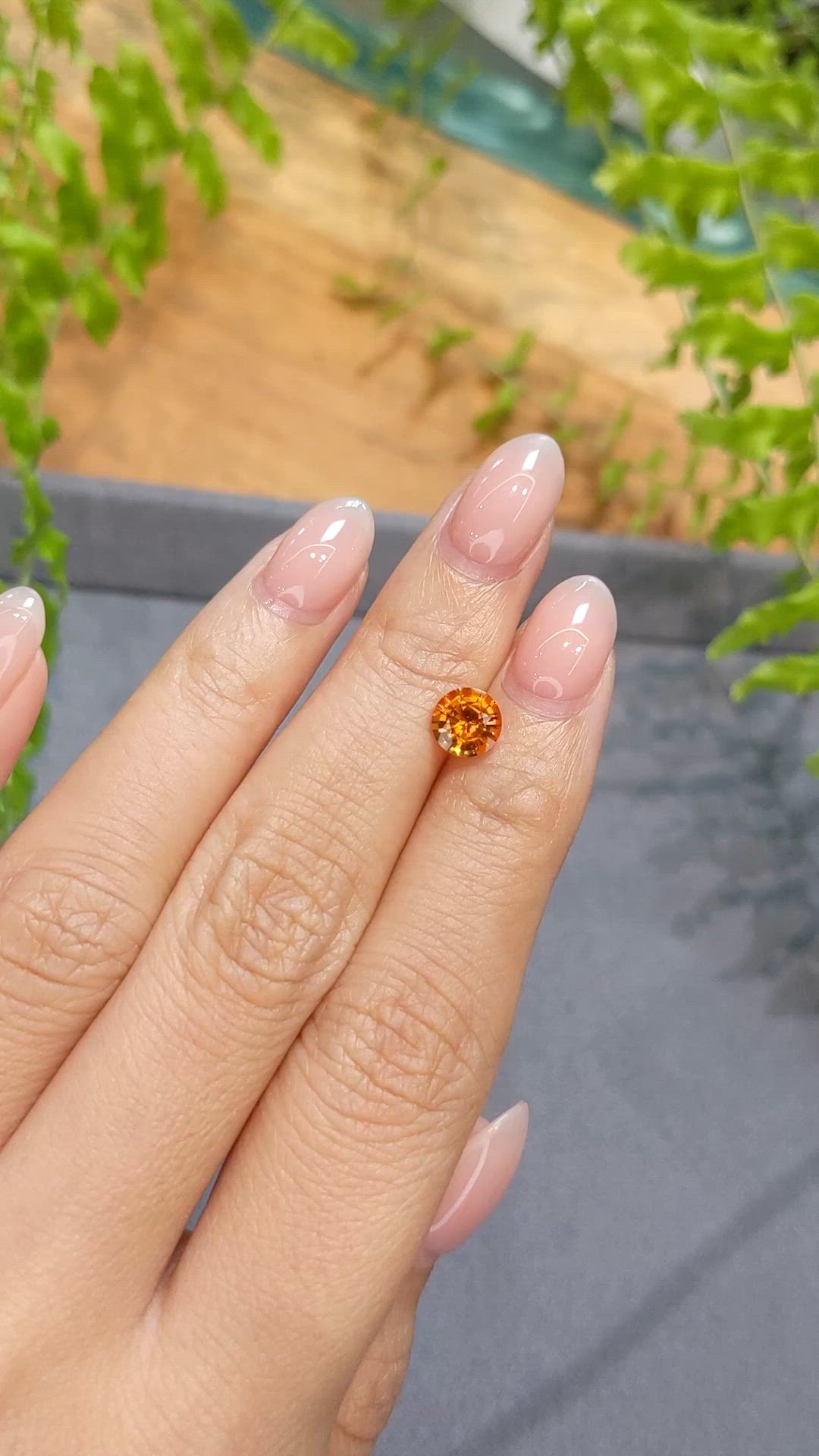 1.35 Ct. Orange Spessartite Garnet from Tanzania Size Video