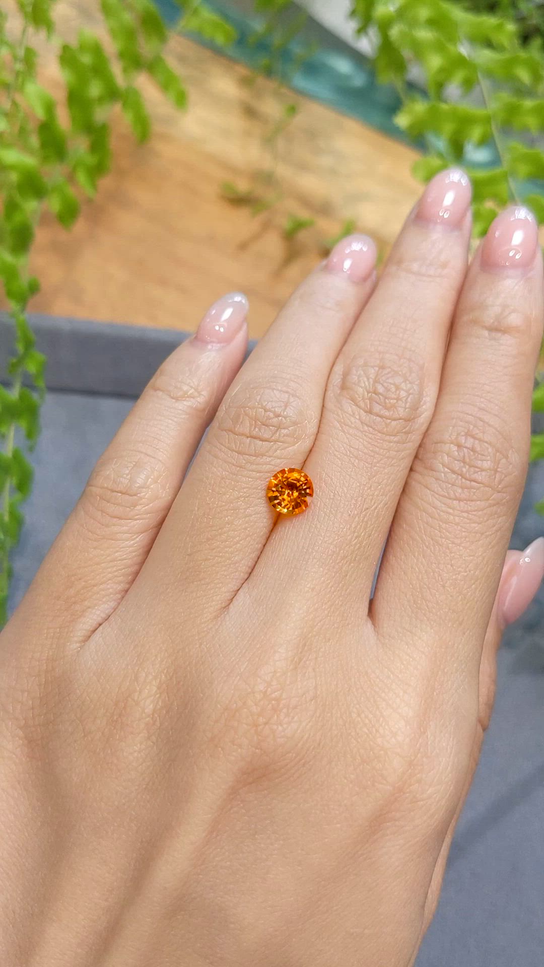 1.35 Ct. Orange Spessartite Garnet from Tanzania Size Video