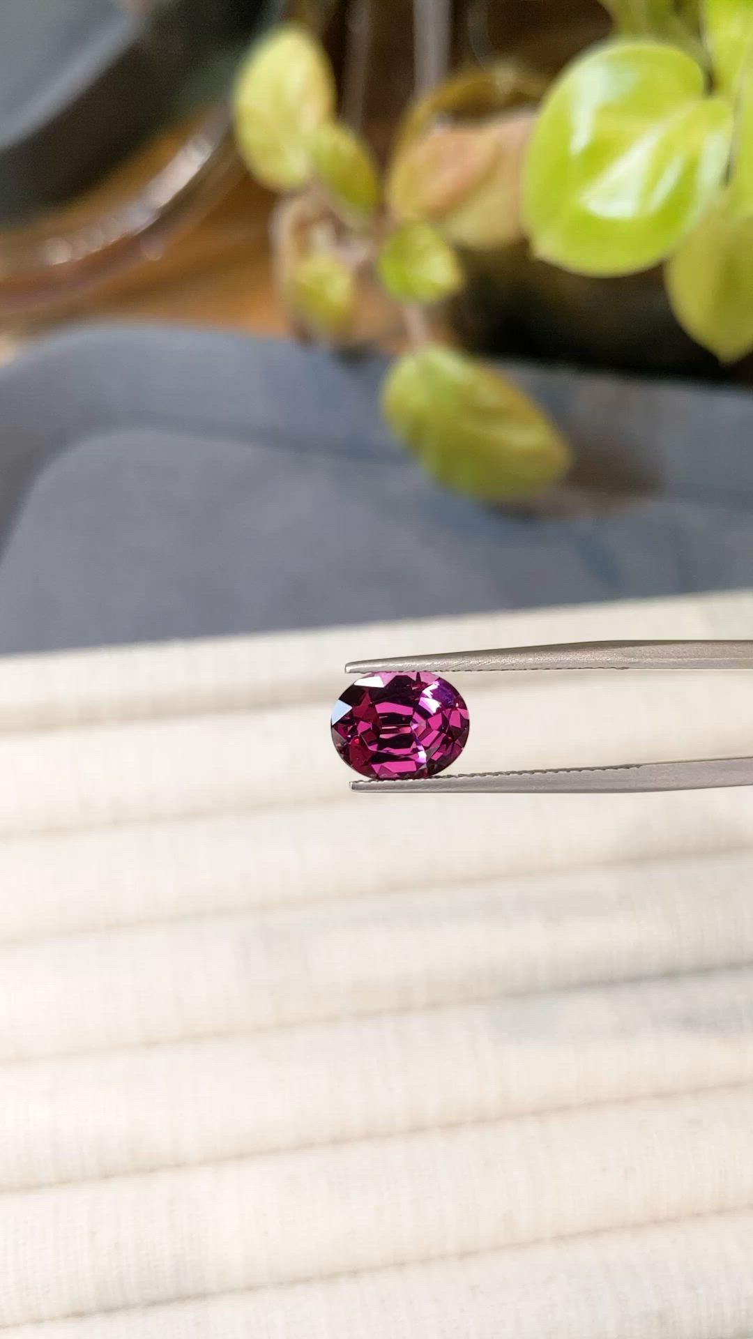 2.80 Ct. Purplish Pink Rhodolite Garnet from Tanzania Size Video