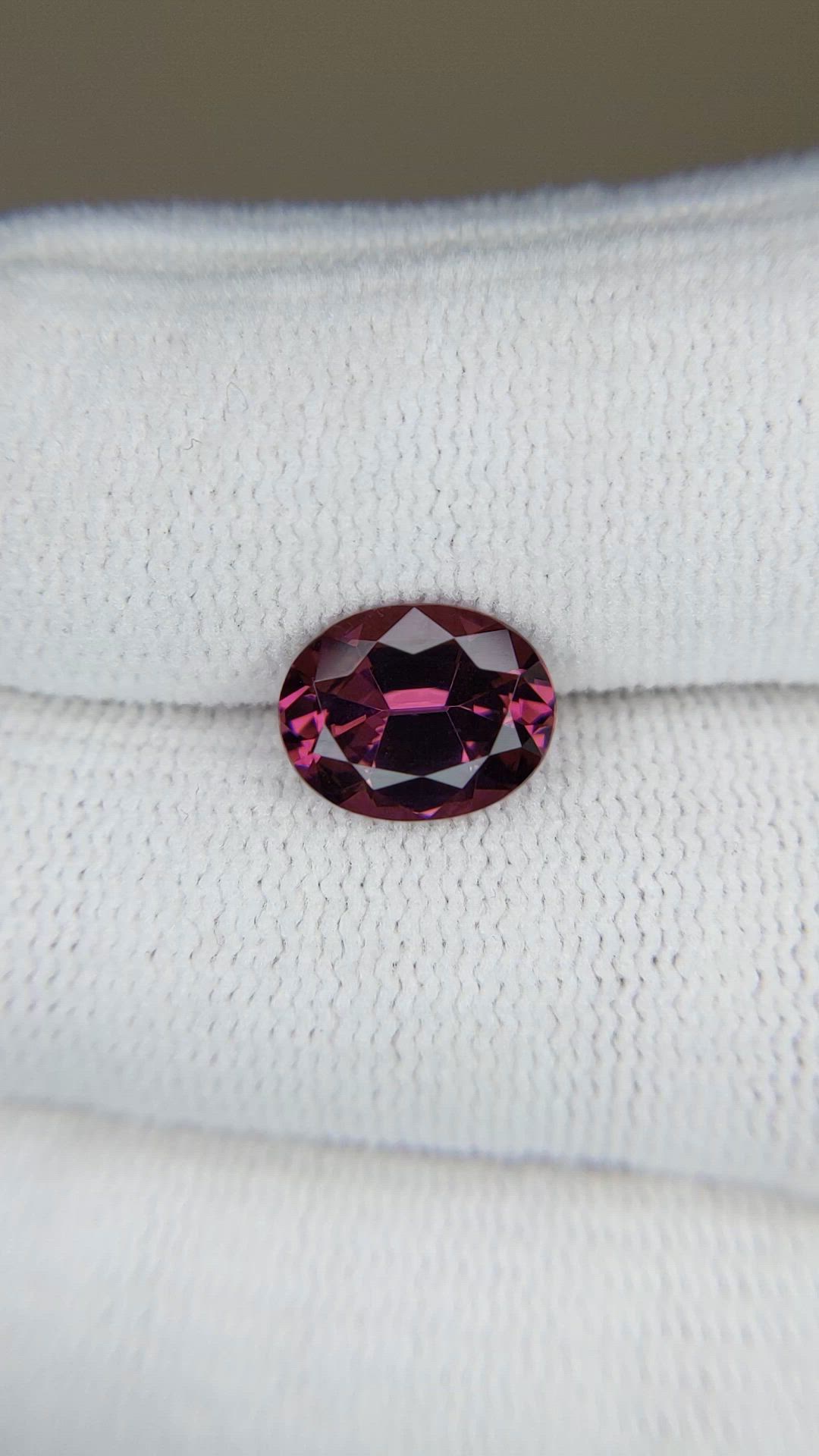 2.80 Ct. Purplish Pink Rhodolite Garnet from Tanzania Size Video