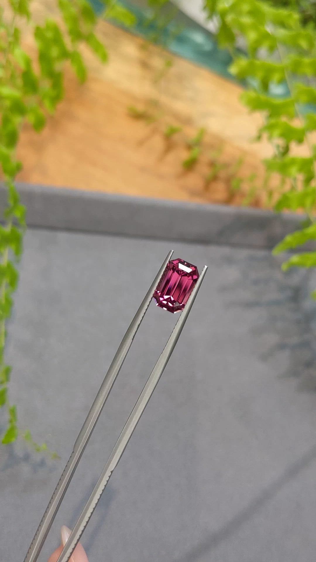 4.46 Ct. Purplish Pink Garnet from Tanzania Size Video