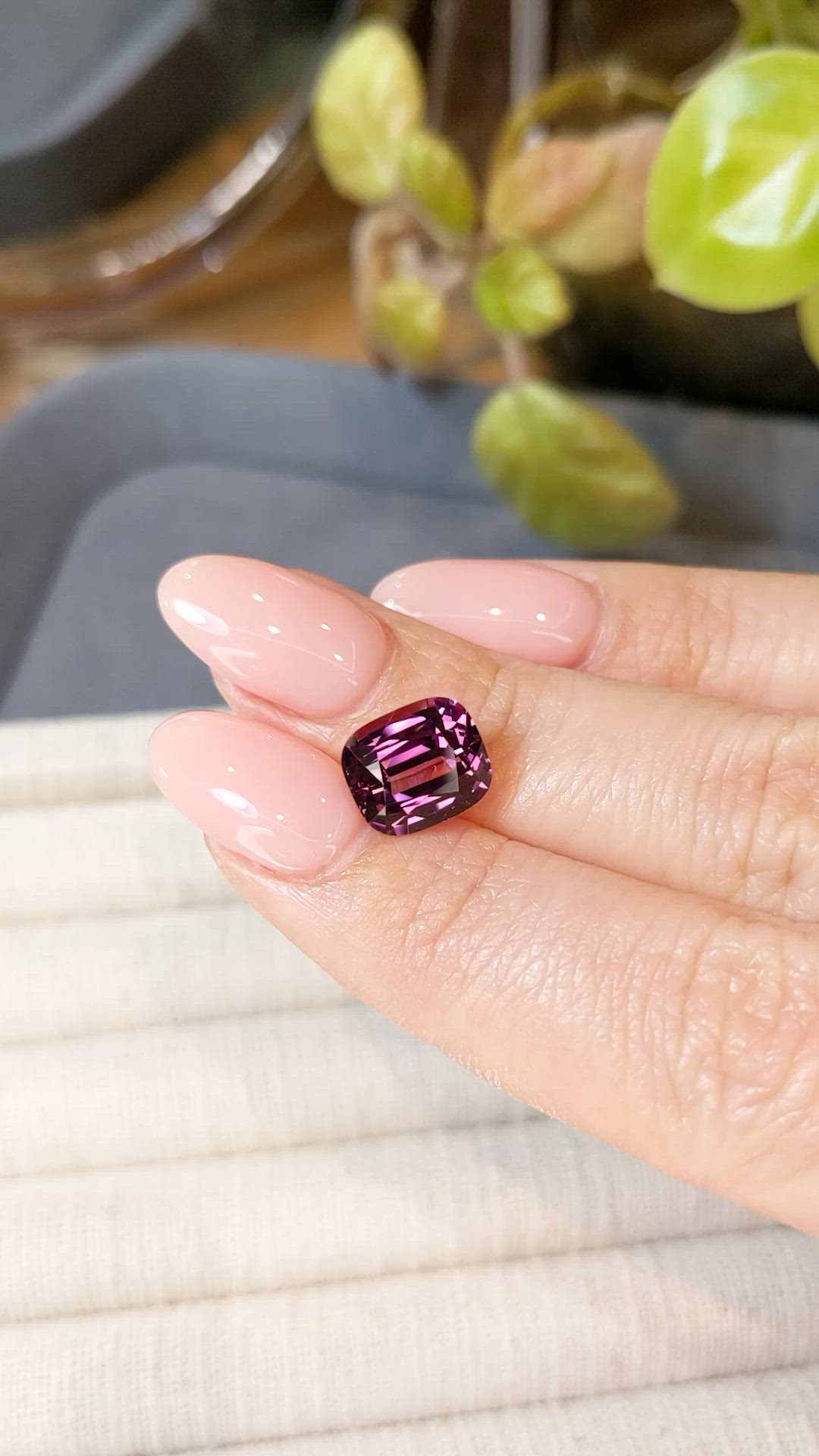 4.30 Ct. Purplish Pink Garnet from Tanzania Size Video