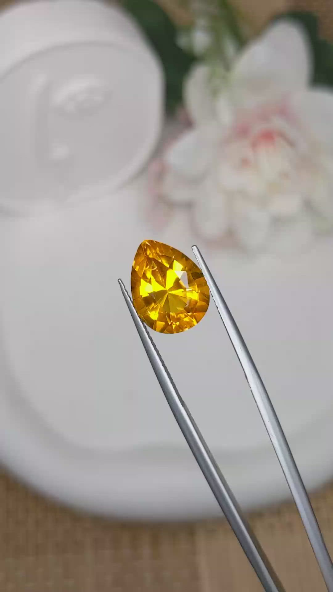 5.19 Ct. Yellowish Orange Citrine from Ceylon (Sri Lanka) Size Video