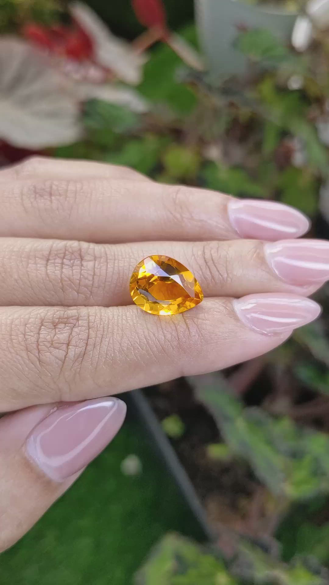 5.19 Ct. Yellowish Orange Citrine from Ceylon (Sri Lanka) Size Video
