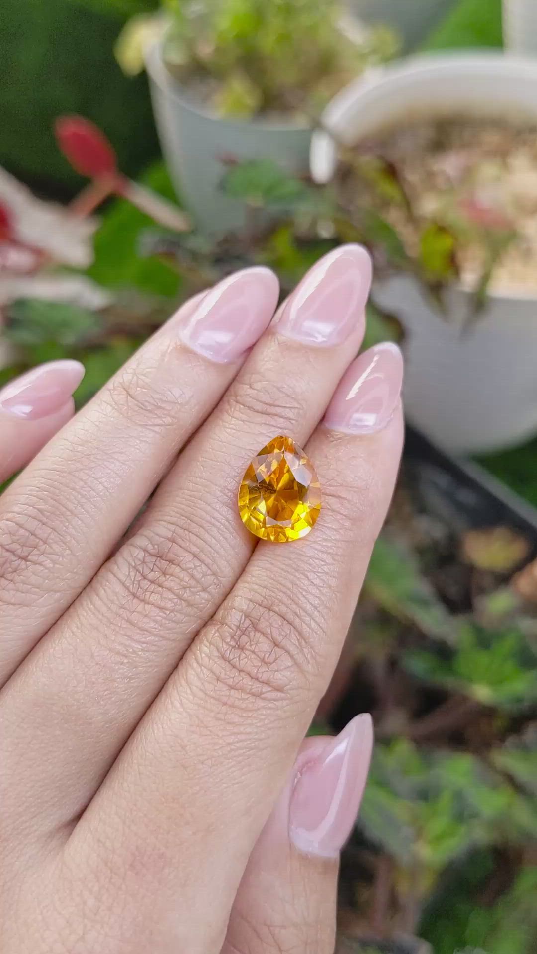 5.19 Ct. Yellowish Orange Citrine from Ceylon (Sri Lanka) Size Video