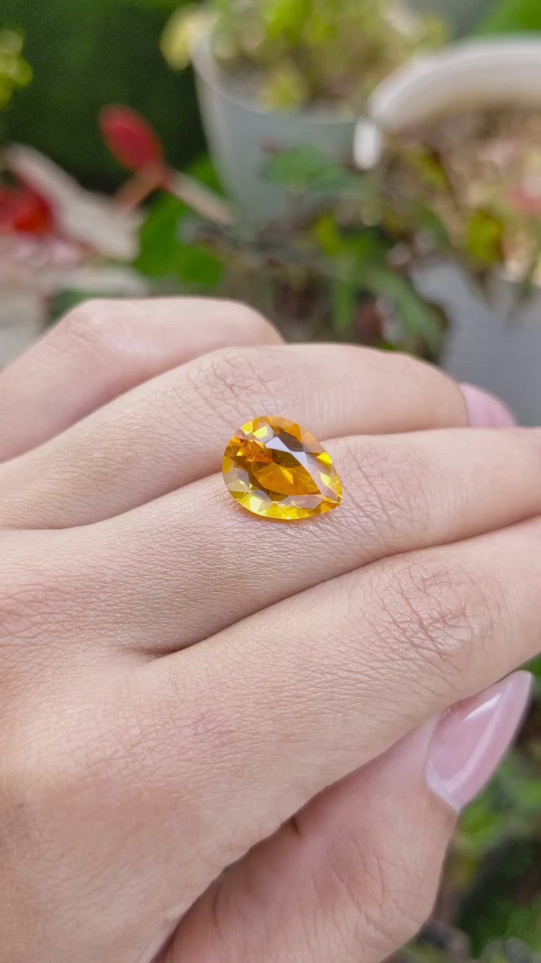 5.19 Ct. Yellowish Orange Citrine from Ceylon (Sri Lanka) Size Video