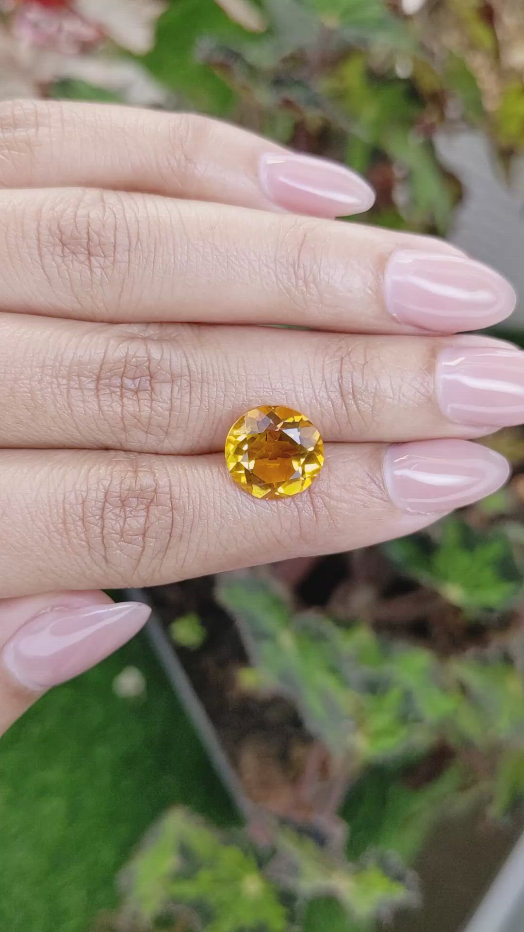 5.25 Ct. Orangish Yellow Citrine from Ceylon (Sri Lanka) Size Video