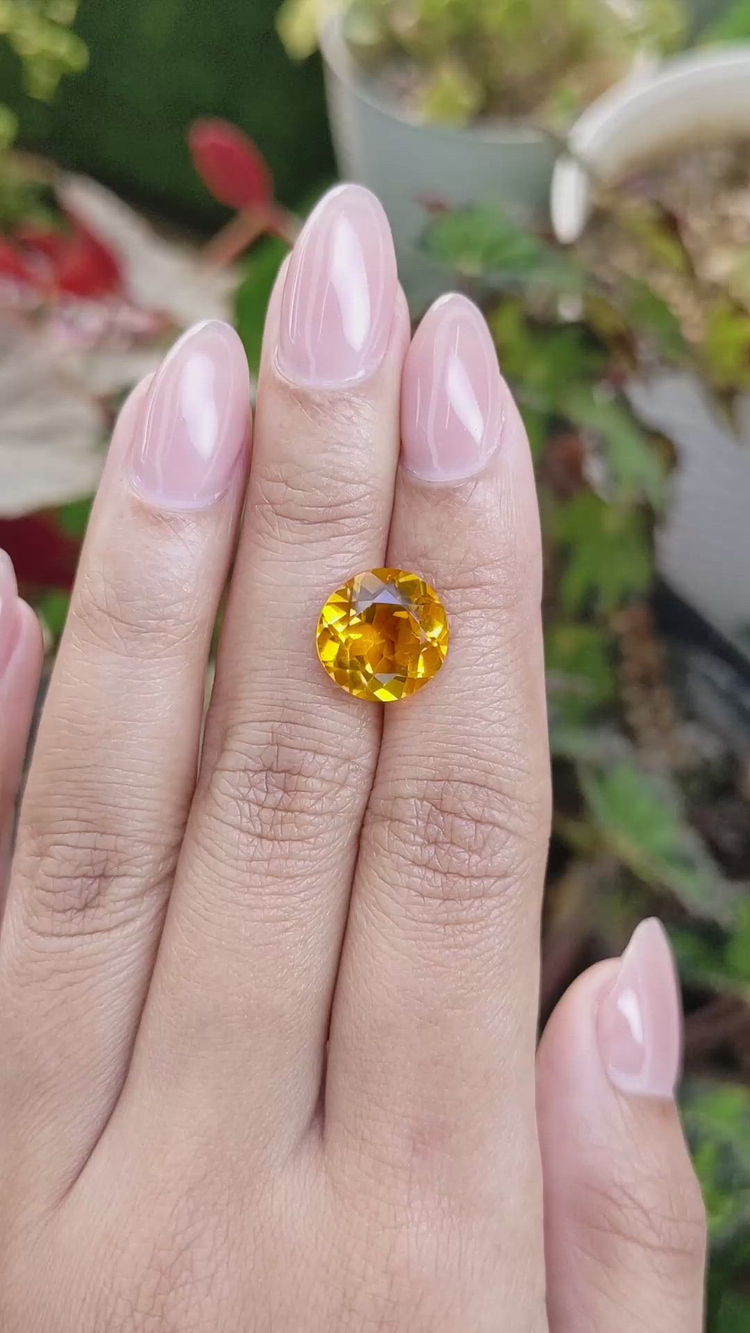 5.25 Ct. Orangish Yellow Citrine from Ceylon (Sri Lanka) Size Video