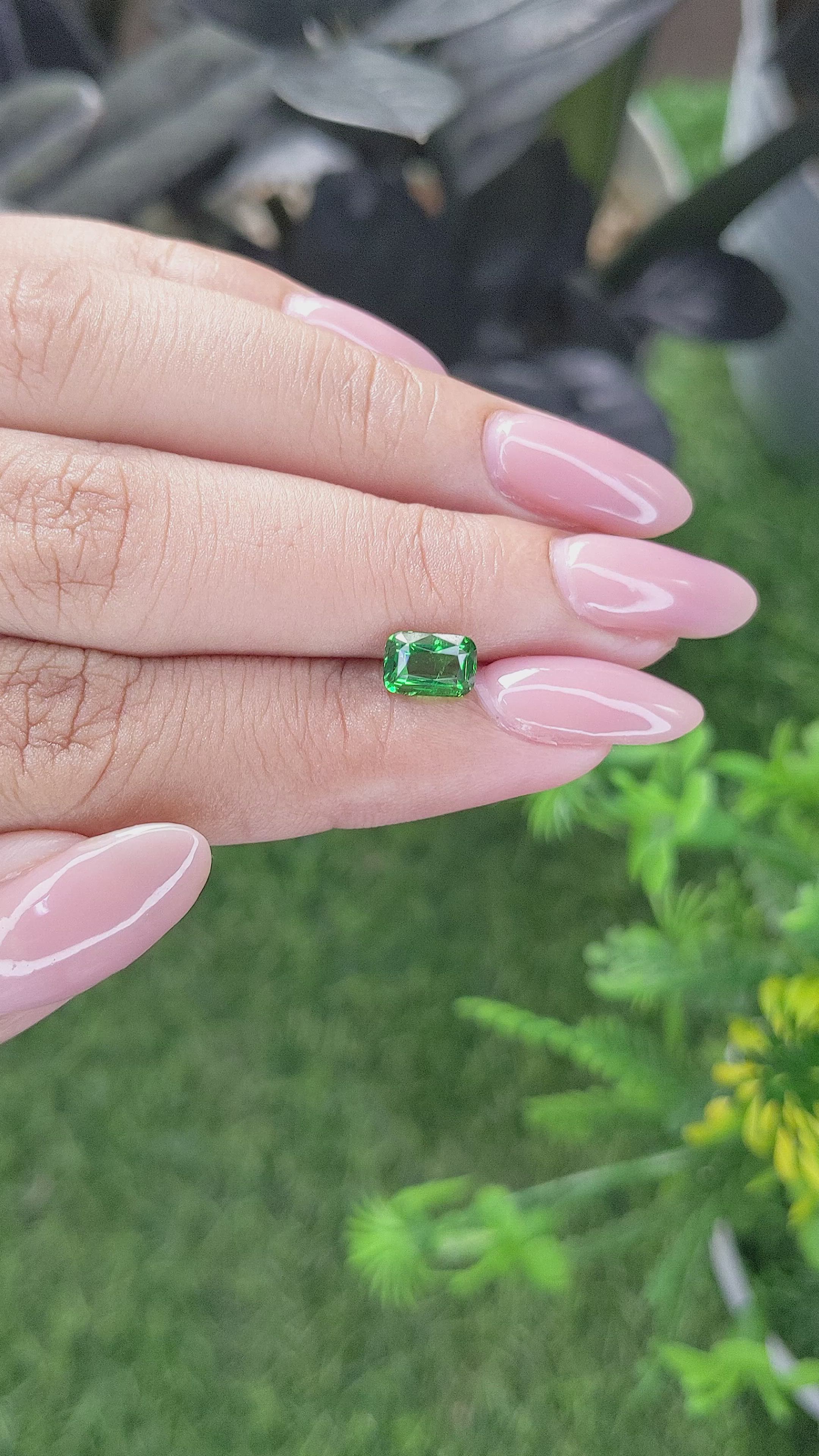 1.13 Ct. Tsavorite Garnet from Tanzania Size Video