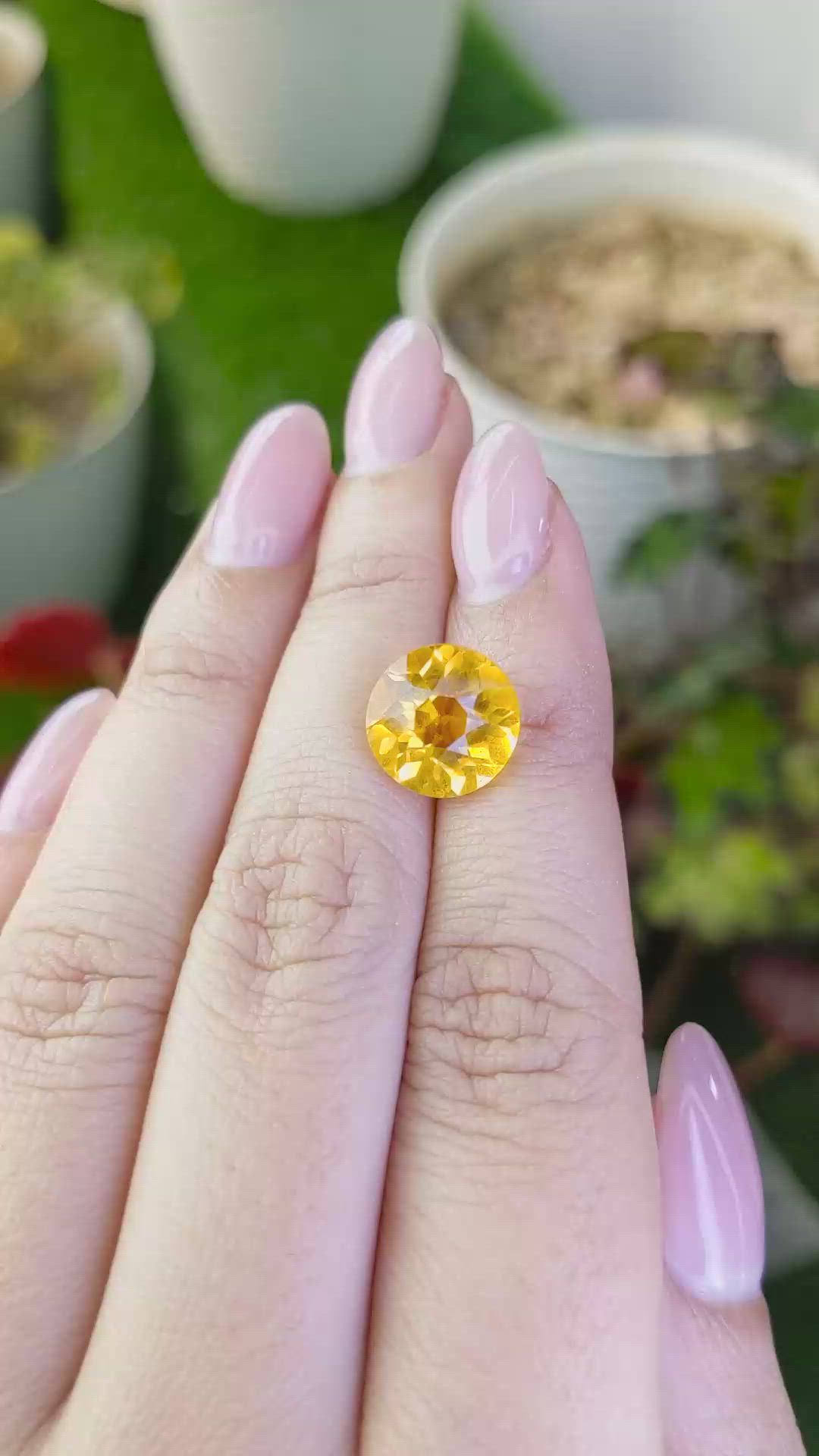 5.52 Ct. Yellow Citrine from Ceylon (Sri Lanka) Size Video