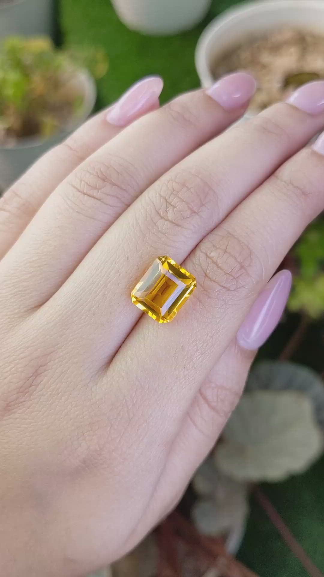 5.62 Ct. Yellow Citrine from Ceylon (Sri Lanka) Size Video