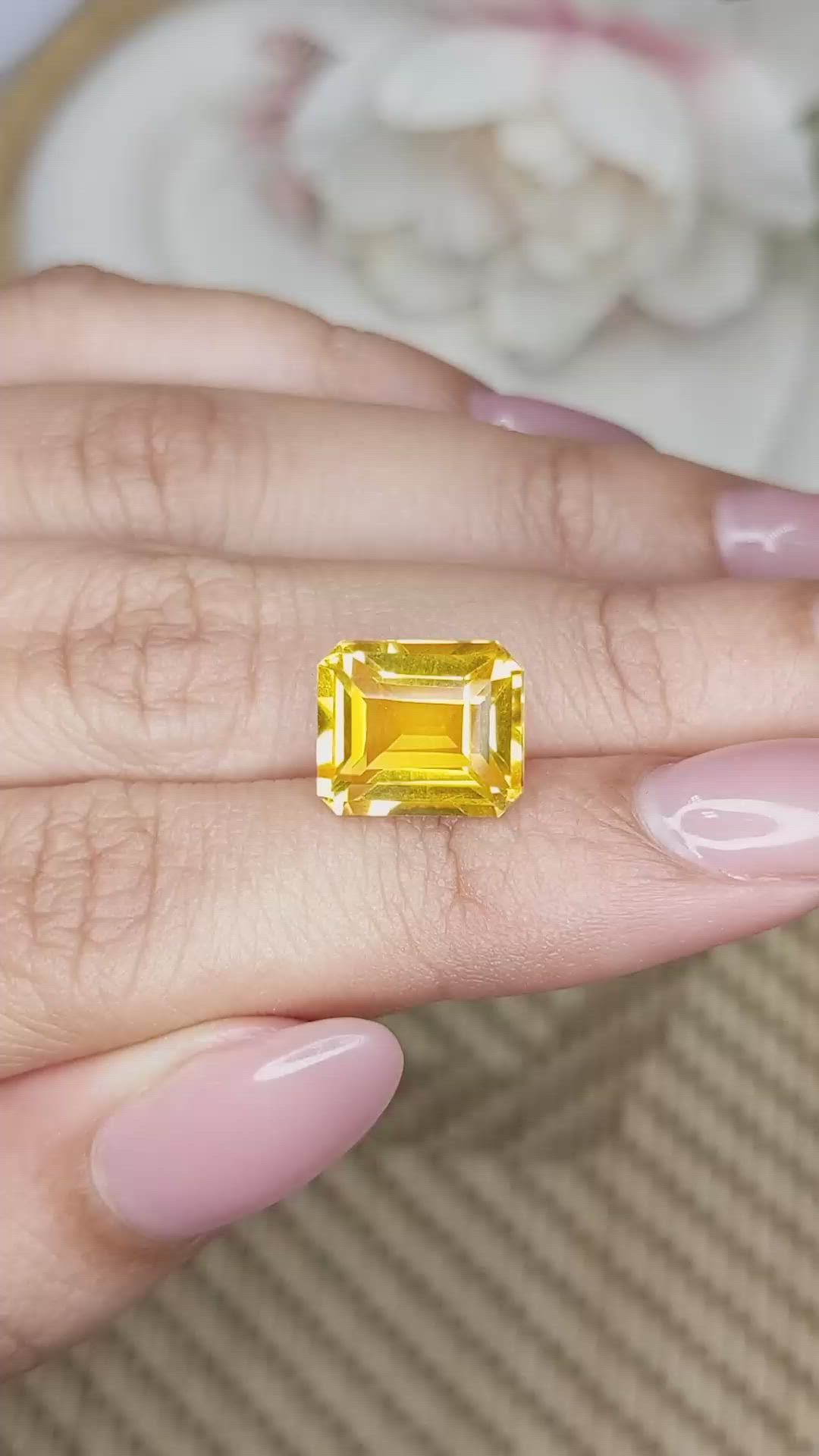 5.62 Ct. Yellow Citrine from Ceylon (Sri Lanka) Size Video