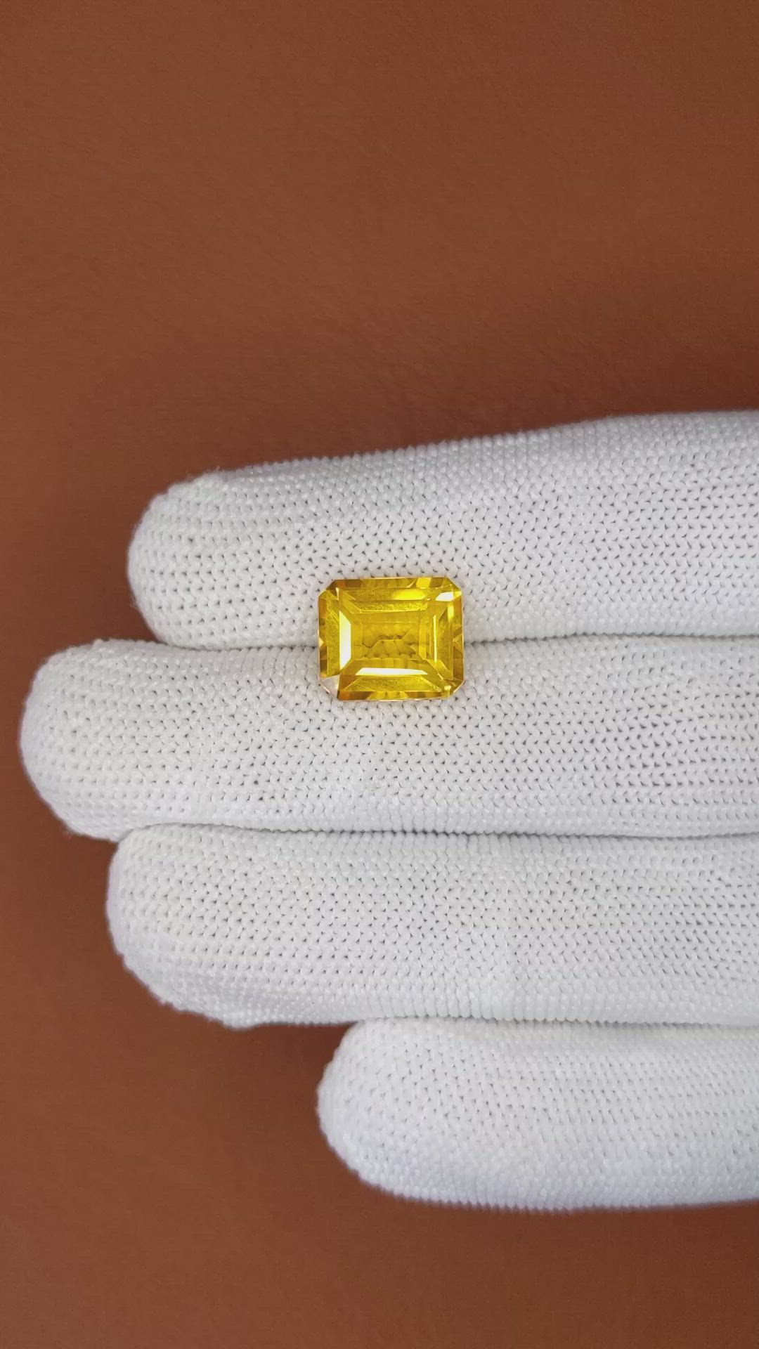 5.62 Ct. Yellow Citrine from Ceylon (Sri Lanka) Size Video