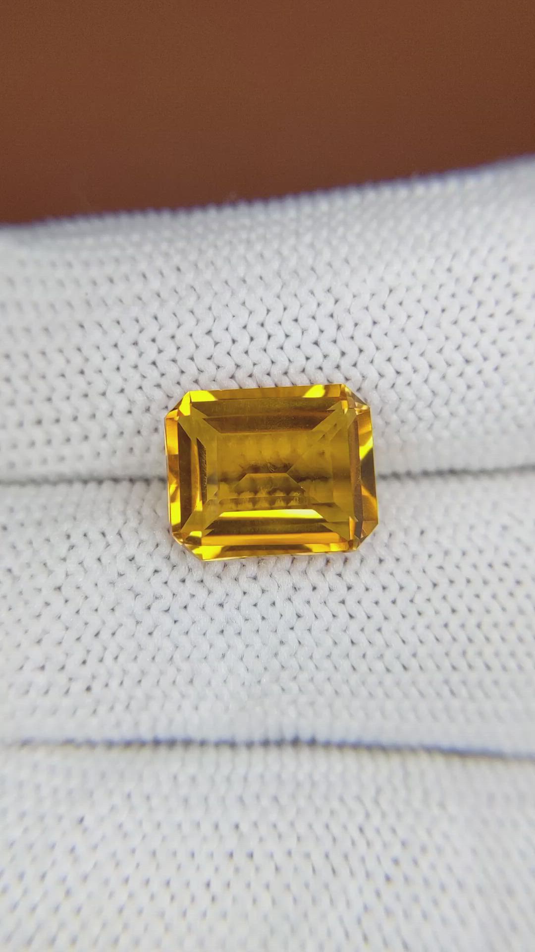 4.51 Ct. Orangish Yellow Citrine from Ceylon (Sri Lanka) Size Video